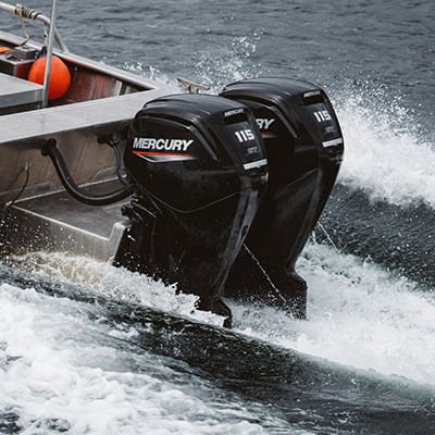 well maintained outboard motor on a freshwater fishing boat.